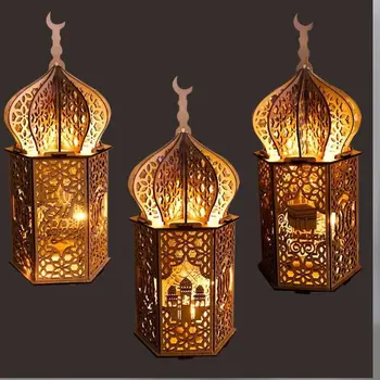 Musulman Festivalul Luminii Ramadan Eid Mubarak Decoratiuni din Lemn Lampa LED Palatul Far Islam Consumabile Partid