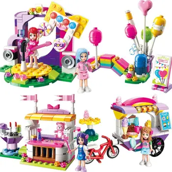 LUMINEAZĂ Orașul Prieteni Printesa Curcubeu Baloane Colorate Sărbători Stand Etapă Blocuri Seturi de Jucării pentru Copii