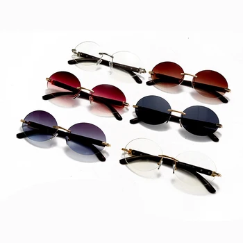 JASPEER 2020 Nou Oval fără ramă de ochelari de Soare pentru Femei Brand Designer de Epocă UV400 Conducere Sticlă Soare Barbati Fara rama Ochelari