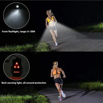 Impermeabil Sport în aer liber Lumini LED Noapte cu Bicicleta Lanterna Avertizare Biciclete Lumina USB Piept Lampa de Mers pe jos de Noapte Jogging