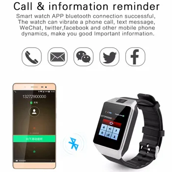 Ceas inteligent bărbați telefon android bluetooth cu un aparat de Fotografiat Impermeabil Cartela Sim Smartwatch Apel Brățară Ceas Femei DZ09 transport Gratuit