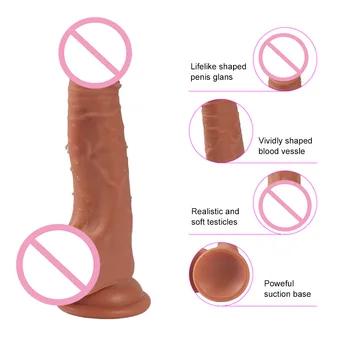 Silicon Piele Sentiment Vibrator Realist Penis Mare Dildo Cu ventuza Jucarii Sexuale pentru Femei Produse pentru Sex de sex Feminin Masturbari Penis