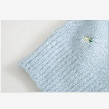 2020 primavara Toamna Anglia high street vintage florale embrodiery vrac singur pieptul tricotat cardiga BY196