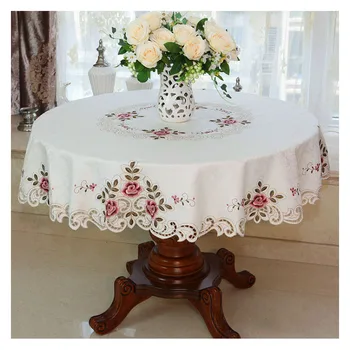 Europa grădină capac de masă bej brodate florale de nunta de masă dreptunghi/rotunde/ovale decorative, fețe de masă, pentru bucătărie