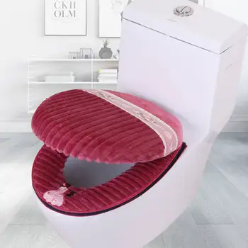 Catifea Moale Mat Toaletă Desene Animate Imprimate Capac Scaun De Toaletă Universal Lavabil Toaletă Protector Acoperă Pernă Decor Baie