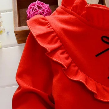 Rochie De Toamna Casual Fete Pentru Copii Cu Maneca Lunga Bowknot Design Vestimentar Pentru Copii Concurs De Sundress