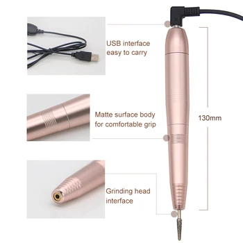 IKE set Complet de Manichiură Electrice Portabile USB interfata electrica de unghii șlefuitor 26000 de viteză înaltă eficiență Unghii Instrumentul de foraj