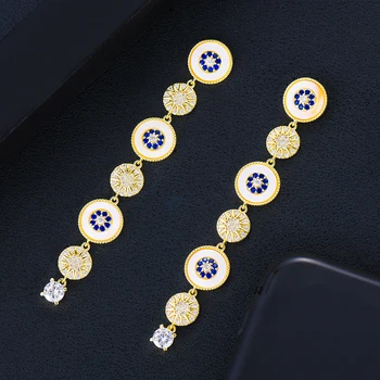 GODKI Nou la Modă coajă de deochi Cercei Pentru Femei Petrecerea de Nunta Dubai Bijuterii de Mireasă boucle d'oreille femme Cadou Bijuterii
