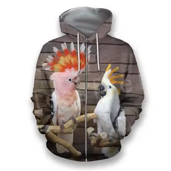 Tessffel Art Animal Pasăre, Papagal Macaw Amuzant Unisex 3DPrint Pulover Newfashion streetwear Fermoar/Bluze/Hanorace/Geaca de a-1