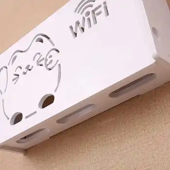 Wireless Router Wifi Cutie de Depozitare din PVC panou de Raft Agățat de Perete Plug Bord Suport Cablu de Depozitare Organizator Decor Acasă 3 Dimensiuni