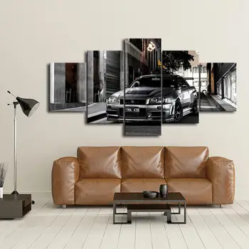 Tablouri Canvas HD Print Frame opere de Artă Modernă 5 Piese Nissan Skyline Gtr Poze Noptiera Acasă Decorative de Perete Postere de Arta