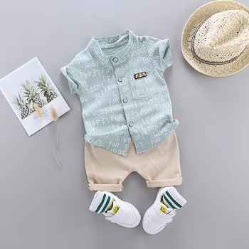 Moda de Vara pentru Copii Baieti Scrisoare de Îmbrăcăminte de Imprimare Set Scurt Maneca Tricou + Pantaloni pentru Infant Toddler Haine Băiat 1 2 3 4 Ani