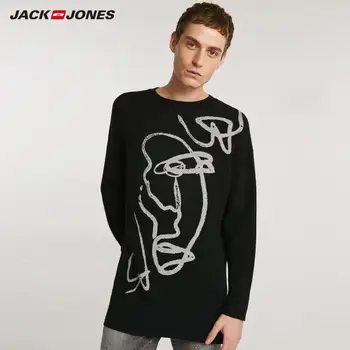 JackJones Toamna Bărbați Confortabil Abstract Contrast de Imprimare Stil Casual pulover de Sus 218324515