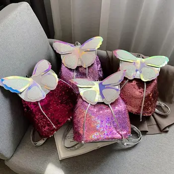 Paiete colorate Rucsac din Piele de Fluture Cordon Geanta de Voiaj pentru Femei Fete Călătorie Școală Saci de Umăr Bolsas Mochila
