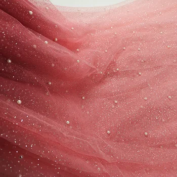 2M Rosu cu Margele Gradient Mesh Lace Material Pentru Rochie de Seara Diy Performanță Haine Coase Pe Accesorii de Moda Dantelă Asieta