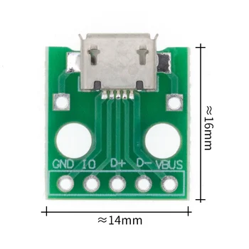 100buc MICRO USB la BAIE Adaptor 5pin Femeie Conector de Tip B PCB Converter