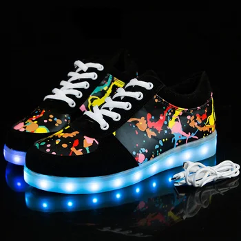 Dimensiunea 27-42 Copii USB cu Led-uri de Încărcare Stralucitoare Pantofi Casual Unisex Luminos Adidași pentru Fete Baieti Adidasi cu Luminos Unic