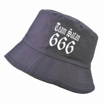 ECHIPA SATANA 666 capac Bărbați femei de moda Bumbac găleată pălărie de vară hip hop pescar pălării în aer liber, pescuit capace os feminino