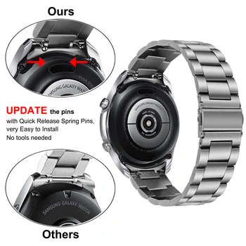 Fără spații Solide din Oțel Inoxidabil Curea pentru Samsung Galaxy Watch3 45mm Parte Desprinde Curea de Eliberare Rapidă Trupa Ceas Bratara 3