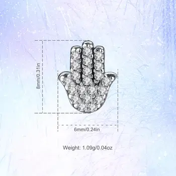 Eudora Argint 925 Hamsa mână Cercel Mână de Argint Ureche Stud cu Clar Cubic Zirconia Cercei Bijuterii pentru Iubita CYE104