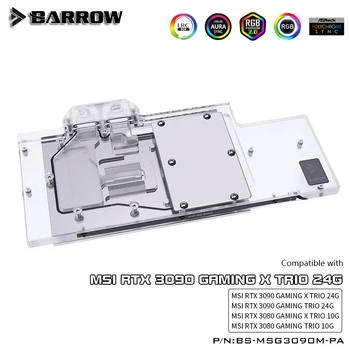 Barrow VGA Block și mai rece, Pentru MSI RTX 3090/3080 JOCURI X TRIO GPU Raditor, M/B 5V ARGB SINCRONIZARE, BS-MSG3090M-PA