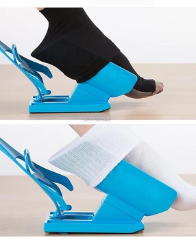 1 buc Ciorap Slider Ajutor Albastru Helper Kit Ajută Pus Sosete Pe Jos Fără Îndoire Pantof Potrivit Pentru Șosete