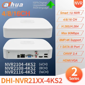 Dahua Original NVR2104-4KS2 NVR2108-4KS2 NVR2116-4KS2 4/8/16 Canale Smart 1U Lite H. 265 4K 80Mbps MAX Recorder Video de Rețea