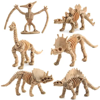 12pcs/lot Plastic Dinozaur Stegosaurus Schelet Model Figurine de Simulare Oase de Animale Miniaturi Decorarea Camerei Copiilor
