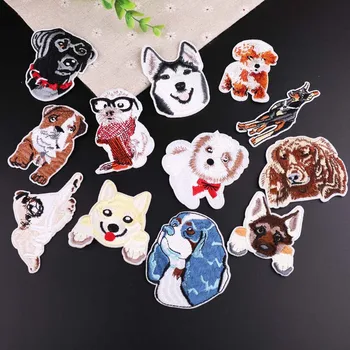 10buc/mulțime de Desene animate Drăguț Câine Ciobănesc Patch-uri de Îmbrăcăminte, Broderie Fier Pe Aplicatiile Ieftine Patch-uri Pentru Copii Pungi Rochie Haine DIY