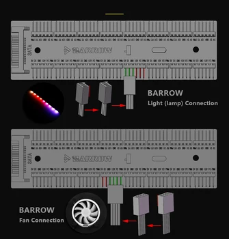 Barrow 16 mod de Controler de la Distanță utilizează pentru 6PINI Ventilator Antet / 5V Lumina RGB Suport Placa de baza Aurora Sincroniza