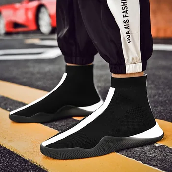 Noi 2020 Alunecare Pe Pantofi Barbati De Moda High Top Adidași De Cauzalitate Șosete Adidas Pentru Om Respirabil Negru Alb Roșu Plat Schoenen Mannen