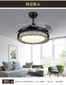 Invizibil Ventilator Lampa Modern, Simplu Restaurant Living Lampa Candelabru Fan Cuib Invizibil Candelabru De Tavan Cu Led