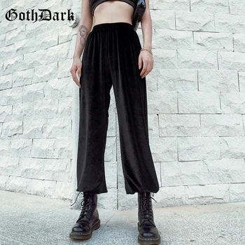 Goth Întunecată Epocă Gotică Femei Pantaloni Harajuku 2020 Liber Feminin Pantaloni Egirl Y2K ' 90 Estetice Punk Grunge Chic Bandaj Goth