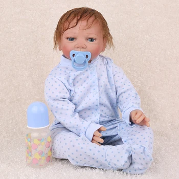 NPKDOLL brand 55cm bebe renăscut băiat copil nou-născut silicon păpuși jucarii pentru copii cadou soft touch realiste