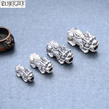 3D 999 Silver Pixiu Șirag de mărgele de Epocă Argint Pur Noroc Fengshui Animal Margele Avere Pixiu Margele Puternic pentru avere