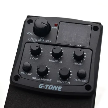 Heruvim G-Ton GT-3 4-Band Chitara Acustica EQ Sistem Preamplificator doza Piezo Egalizator Tuner Cromatic Faza Efect Chitara Accesoriu