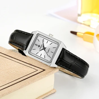 WWOOR Brand de Lux Dreptunghiulară Ceas de Mână din Piele Neagra pentru Femei Cuarț bratara Ceasuri Pentru Femei de Moda Ceas Mic reloj mujer